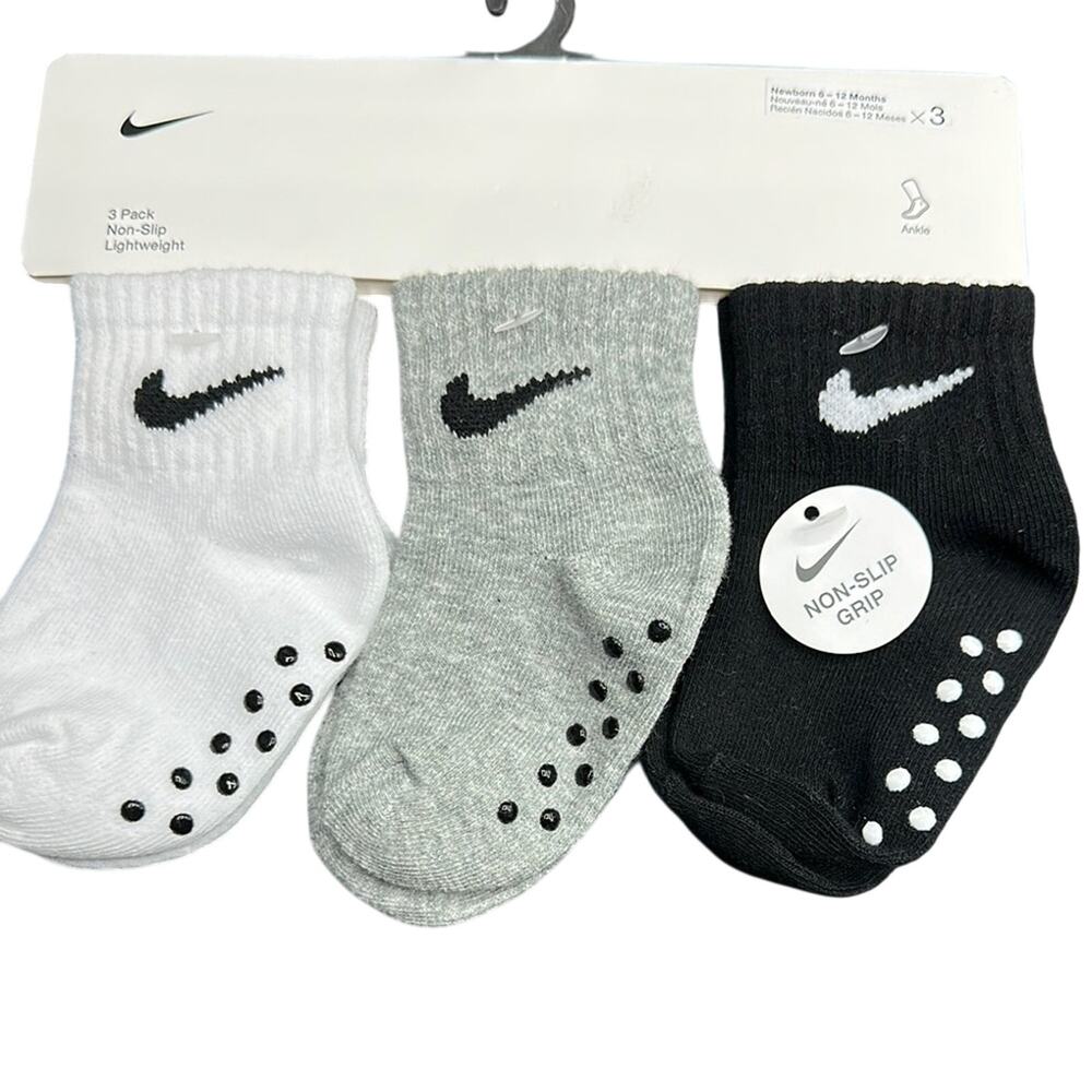 Nike Socks Baby Non-Slip Multi Color 3-Pack 6-12 Months